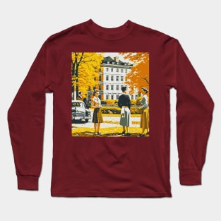 Mid-Century Campus in Autumn Long Sleeve T-Shirt